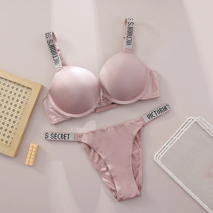 Women's Push-Up Bra & Thong Set