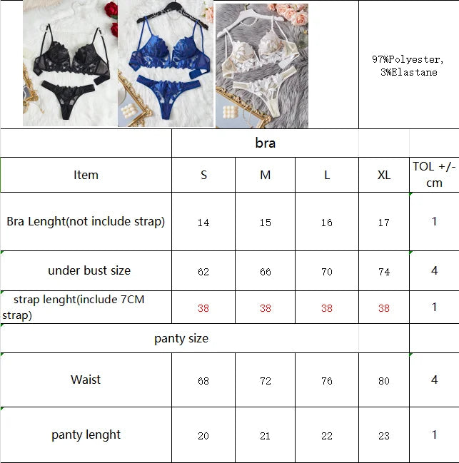 Women's Floral Lace Bra & Brief Set