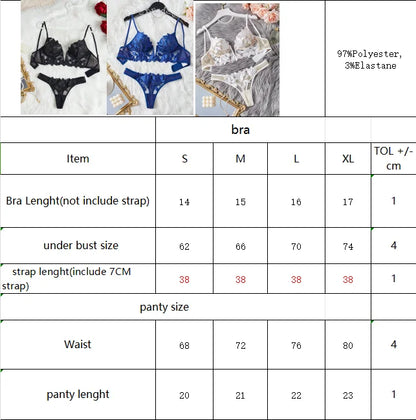 Women's Floral Lace Bra & Brief Set