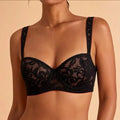 Black Floral Lace Balconette Bra