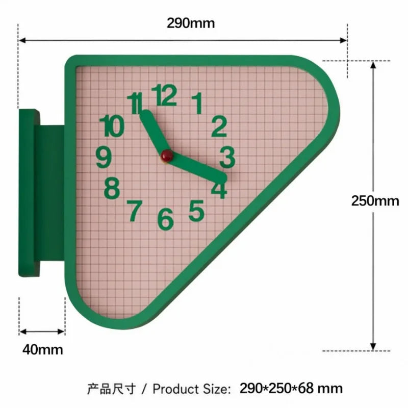 Luxury Triangle Wall Clock Corner Double Sided Wall Clock Creative Art Living Room Clocks Kitchen Bedroom Watch Home Decor