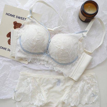 Sexy Lace Lingerie Women's Small Breasts Gathered to Show Large Without Steel Ring Underwear Anti-Sagging Breasts Bra
