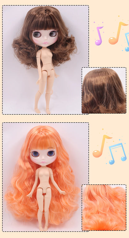 ICY DBS Blyth Doll Carved Lips Face White Skin Joint Body 1/6 BJD Special Price OB24 Toy Gift