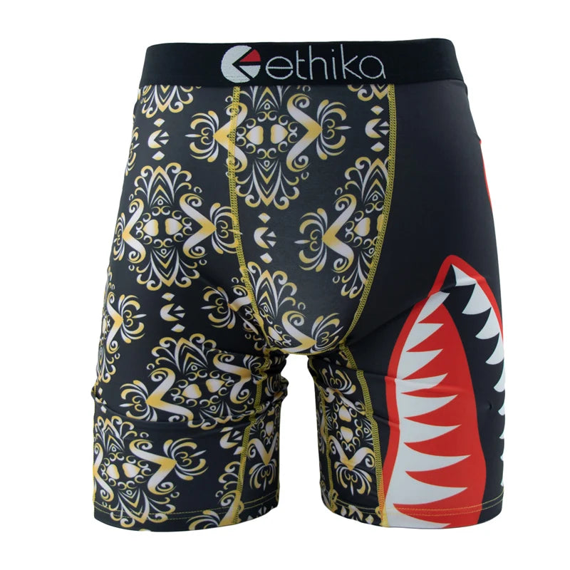 ETHIKA Men Underwear Boxers 1Pcs Breathable Mesh Crotch Man Swimming Underpants Plus Size L-3XL Mens Panties Men's Boxers Briefs