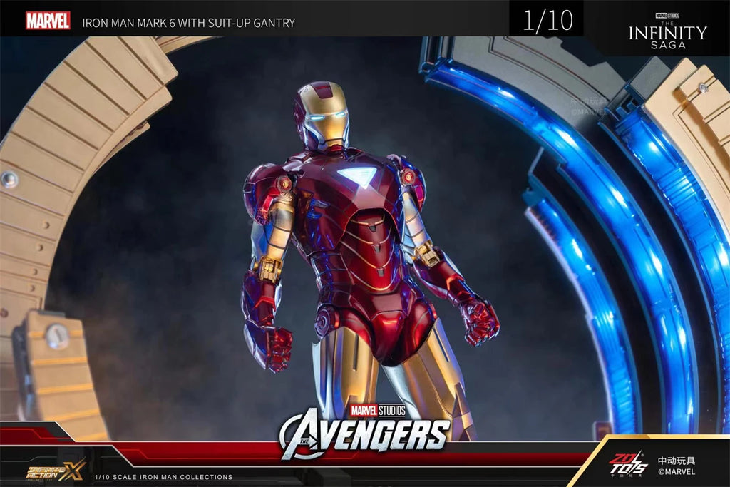 ZD Toys Avengers Iron Man Action Figure MK6 Suit-up Gantry Suit Up Gantry With MK4 Tony Stark Legends Collection Toy Gift
