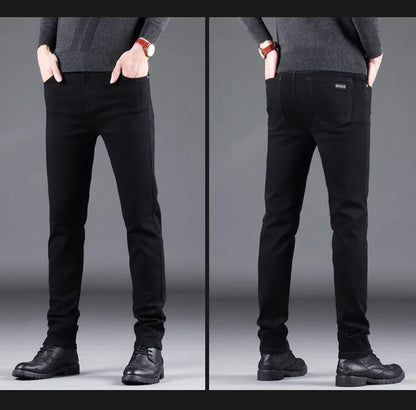 Men's Black Slim-Fit Stretch Jeans