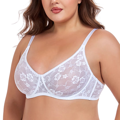 Plus Size Womens Bras Lace Underwire BH B-E Cup Comfortable & Alluring Lingerie