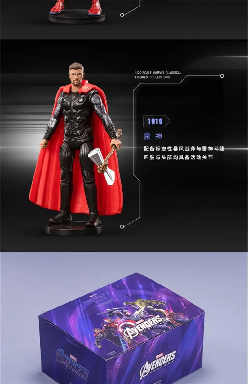 ZD Toys Avengers Legends Iron Man Spider Man Thor Captain America Thanos Hulk War Machine Action Figures Gif
