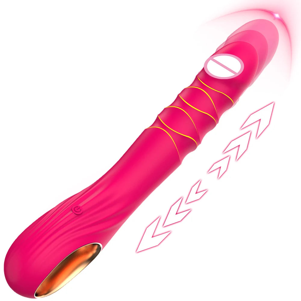 Dildo Retractable Vibrator For Women 10 Modes Soft Silicone G Spot Clitoral Anal Stimulation Massager Masturbation Sex Toys