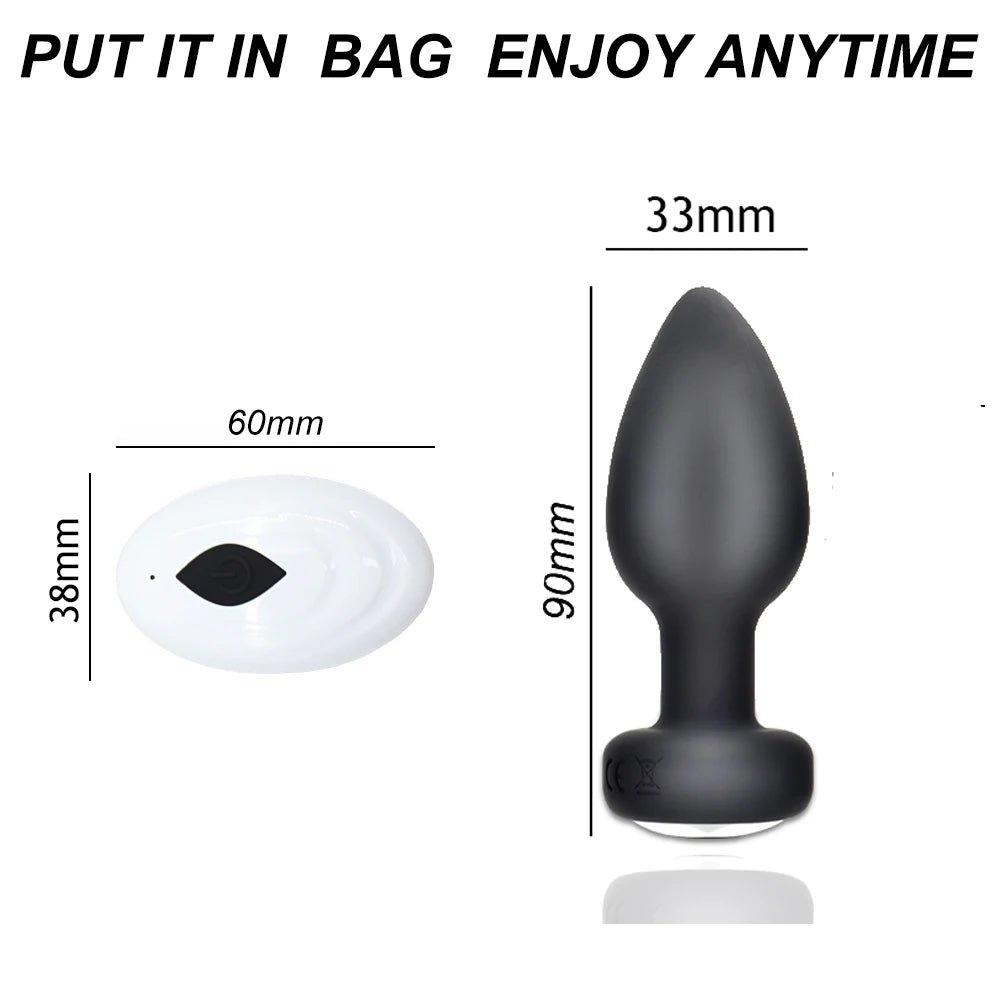 Vibrating Anal Plug Set Dildos Bullet Vibrator 10 Vibration Wireless Remote Control Sex Toy for Women Men Gay Prostate Massager
