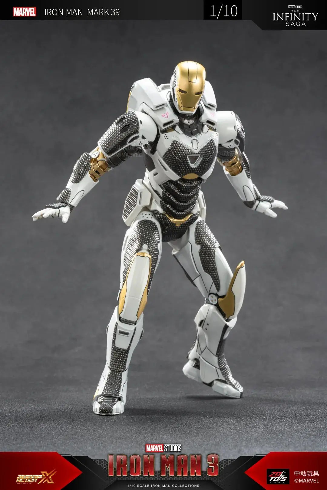 ZD Toys 1/10 Iron Man Figurines MK30 Iron Patriot Blacklash Figures MK33 MK39 MK17 MK21Action Movie Model Adult Collect Gift