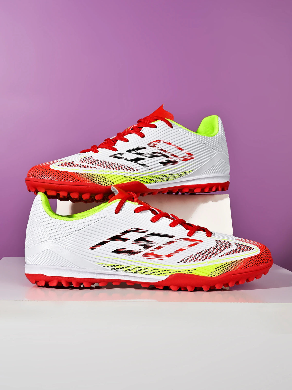 Ultra Light Adult TF Soccer Shoes Sweat-proof PU Fabric Wear-resistant Rubber Sole Snug Fit Unisex Turf Practice Sneakers