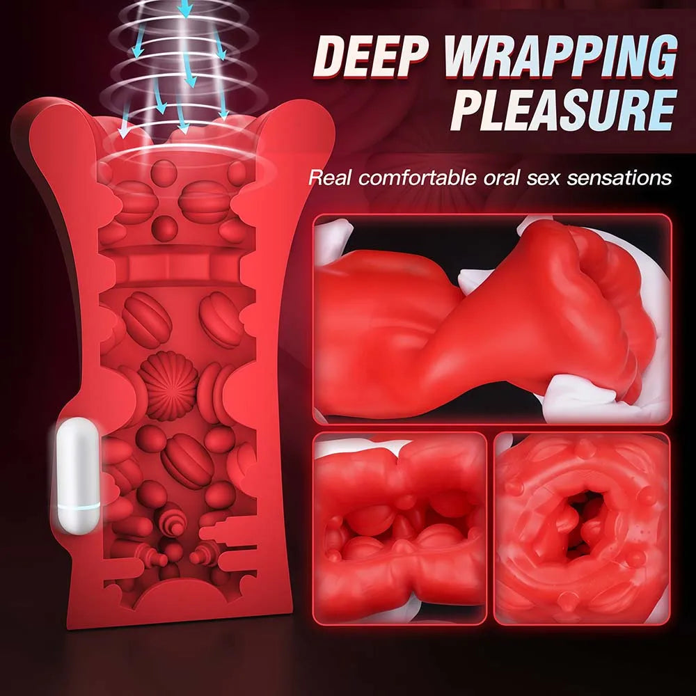 Male Masturbator with Vibrating Pump 9 Speed Stroker 4.98 Inch Deep Throat Blowjob Simulator APP Control Suction for Adult Men