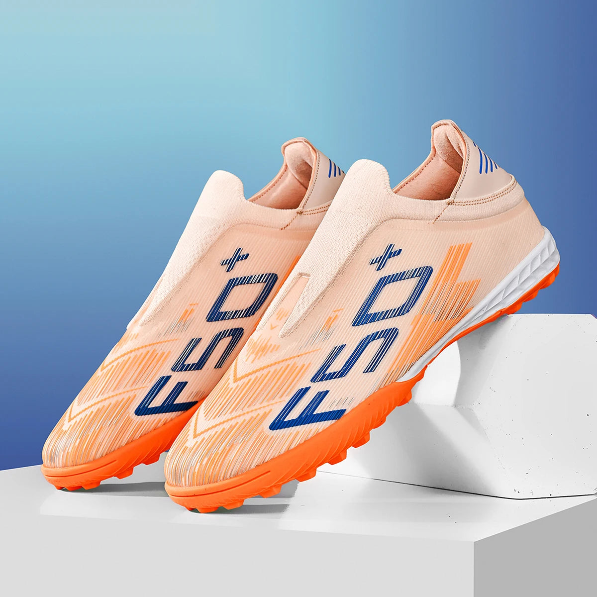 Unisex Adult TF Soccer Shoes Air-permeable PU Blended Fabric Dense Rubber Stud Anti-slip Wearproof Artificial Turf Daily Trainin