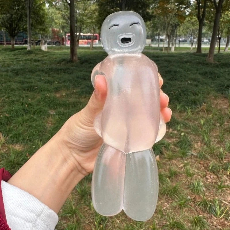 Squishy Transparent Jelly Robot Squeeze Toy Cute Super Soft Slow Rebound Water Sense Cartoon Toy Kawaii Stress-relieving Gift