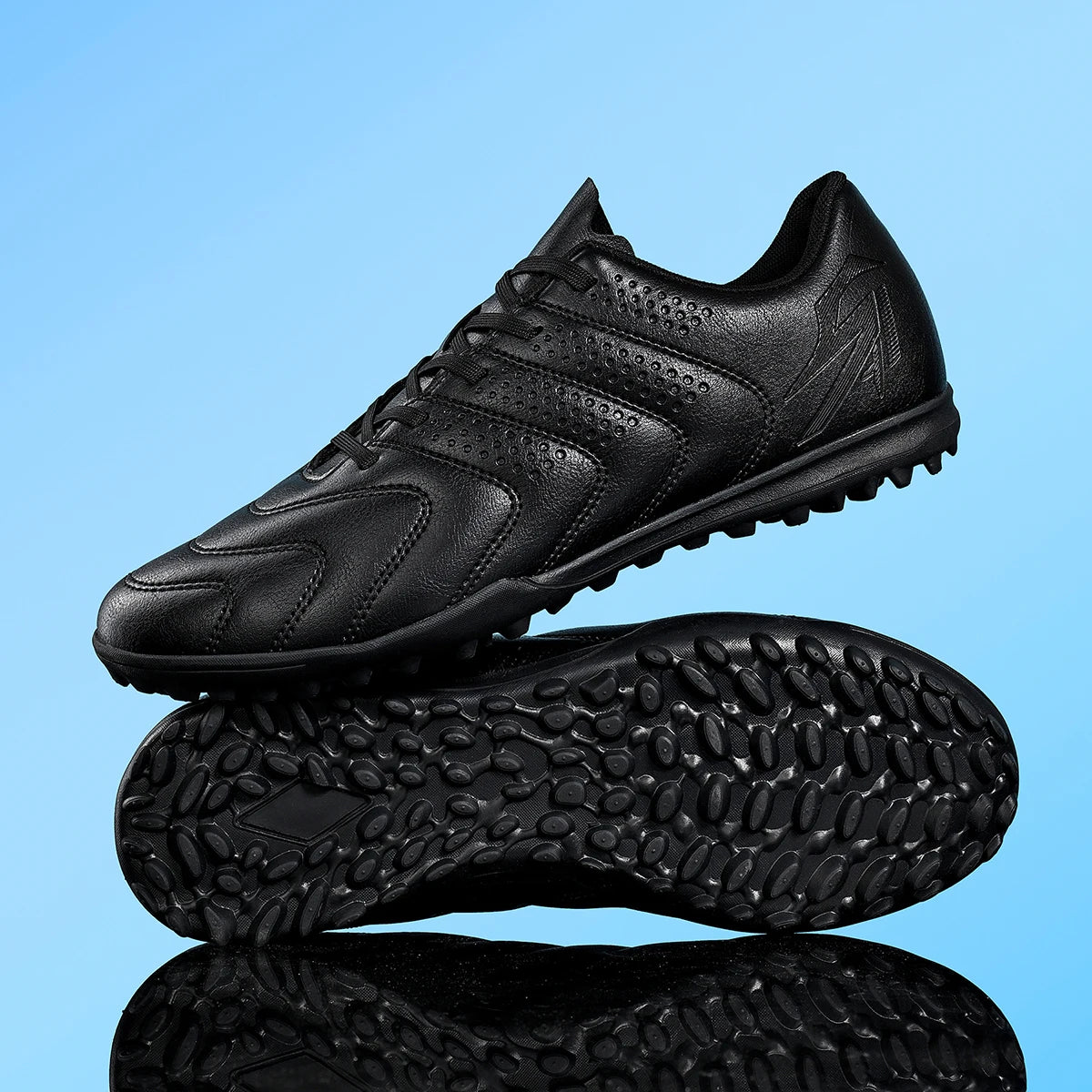 Adult TF Turf Football Cleats High‑Top Shock Absorbing Rubber Stud Sole PU Upper For Outdoor Artificial Grass Matches