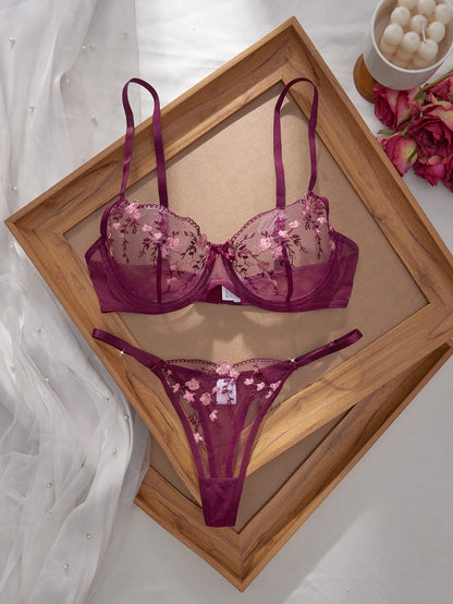 Women's Floral Print Bra & Panty Set