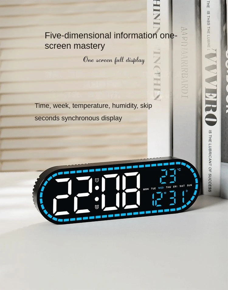 Large Digital Wall Clock Temperature and Date Week Display Electronic LED Table Alarm Clocks Brightness Adjustable 12/24H Format