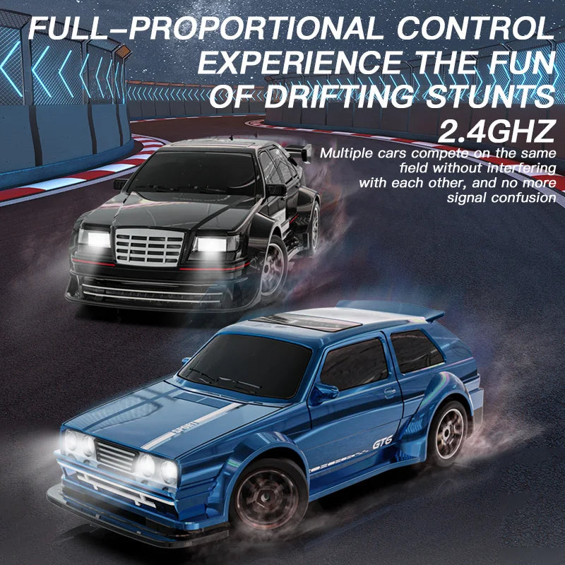 ZWN KF30 1:43 4WD Drift Racing RC Car With Gyroscope Speed Real Lighting and Damping High Speed Remote Control Cars For Kids Toy