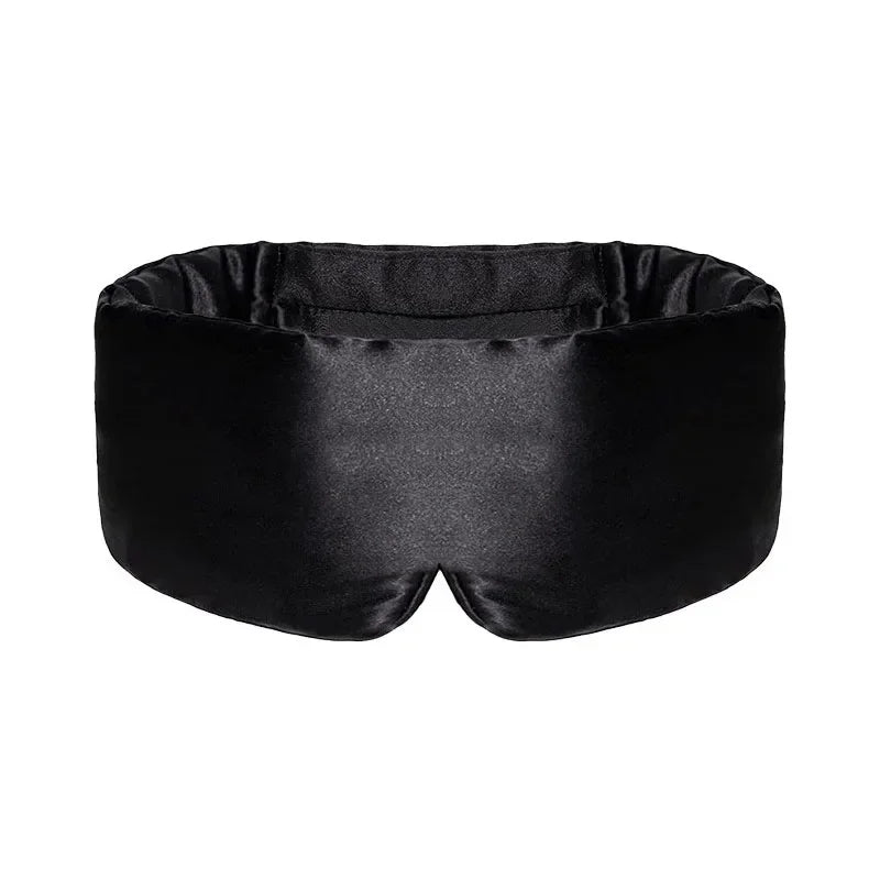 Silk Sleep Mask Soft Pressureless Sleeping Mask Silk Adjustable Wide Velcro Ear Cover & Nap Soft Padded Sleep Mask