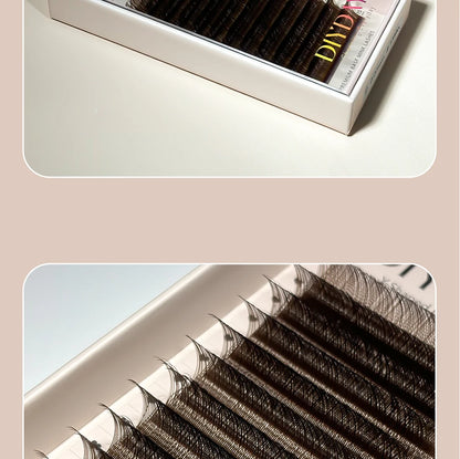 DIYDAY YY Shape Eyelash Extension C D L LU(M) N Curl Brown Lash Natural Soft Premade Volume Fans Two Tips Y-Shaped False Eyelash
