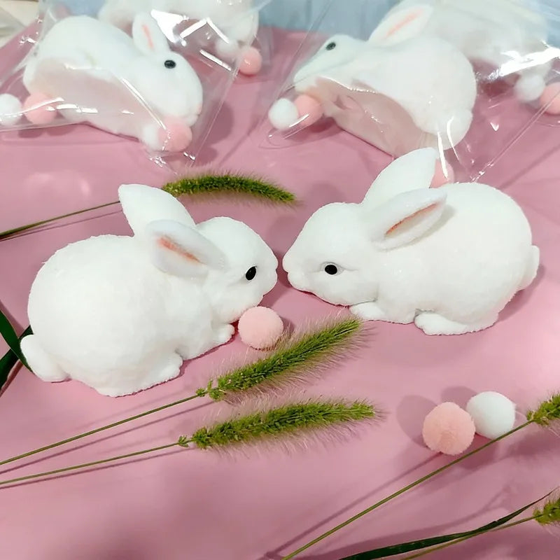 Squishy Cute Bunny Squeeze Toy Soft Kawaii Little White Rabbit Fidget Toy Anti Stress Release Hand Relax Gift Toy