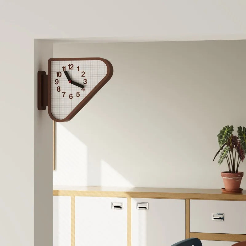 Luxury Triangle Wall Clock Corner Double Sided Wall Clock Creative Art Living Room Clocks Kitchen Bedroom Watch Home Decor