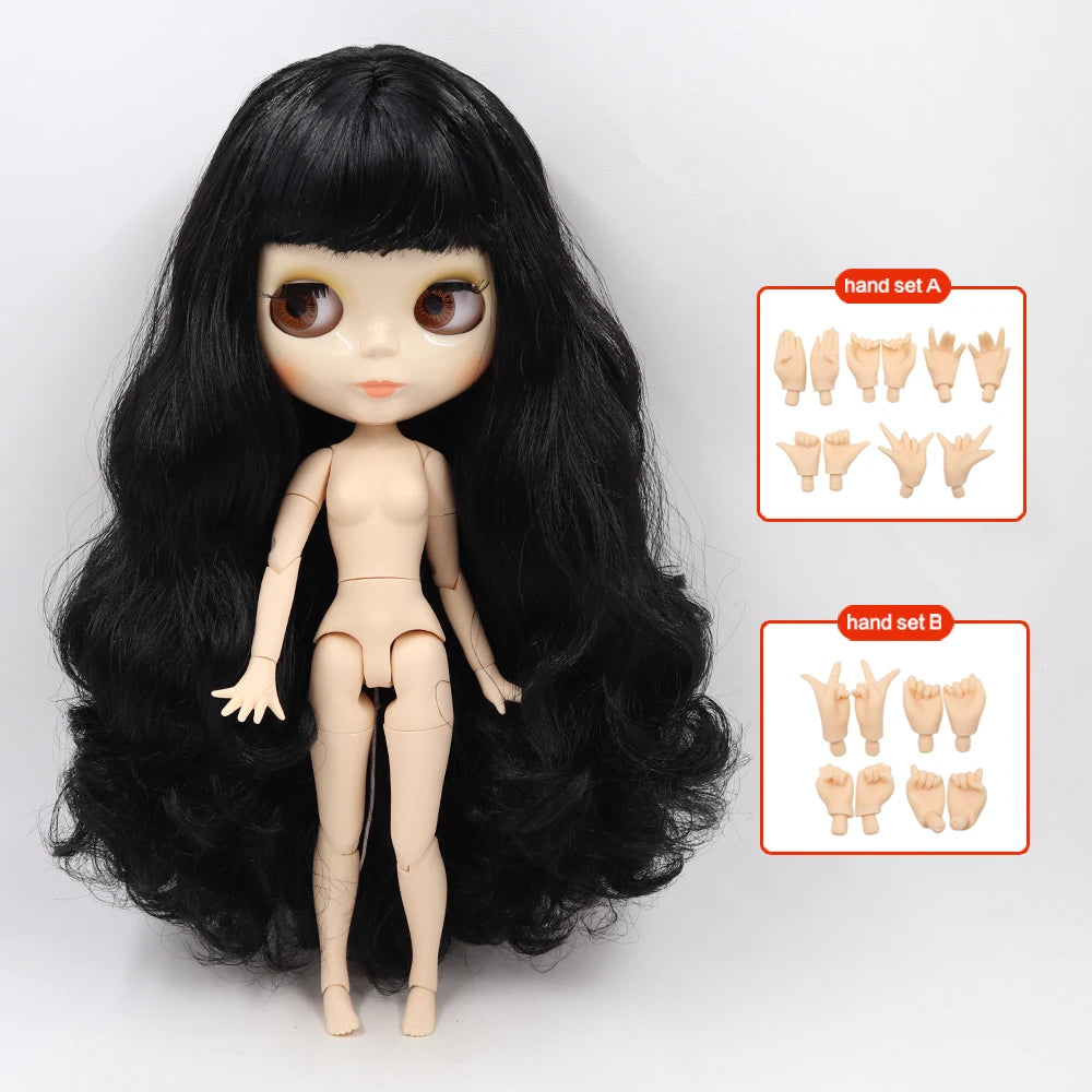 ICY DBS Blyth Doll Joint Body 30CM BJD Toy White Shiny Face and frosted Face with Extra Hands AB and Panel 1/6 DIY Fashion Doll