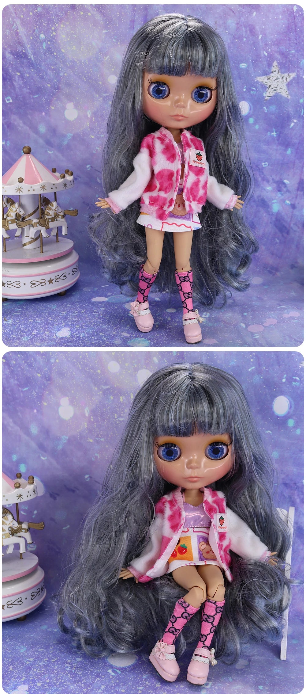ICY DBS Blyth Doll 1/6 Clothing Joint Body Princess Dress Casual Clothing Toy Gift