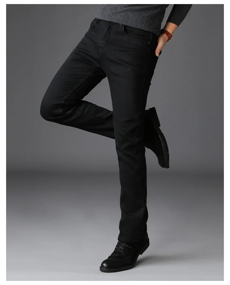 Men Classic Advanced Fashion Brand Jeans Jean Homme Man Soft Stretch Black Biker Masculino Denim Trousers Mens Pants Overalls