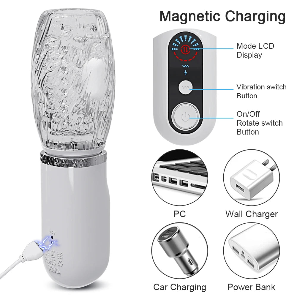 Typhoon- Automatic Male Masturbator Telescopic Rotation Vibrating Vagina Masturbation Cup Sex Toys for Men Goods for Adults
