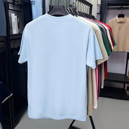 100% cotton breathable short sleeve T-shirt men's summer fashion luxury brand golf Paul embroidery loose casual round neck top