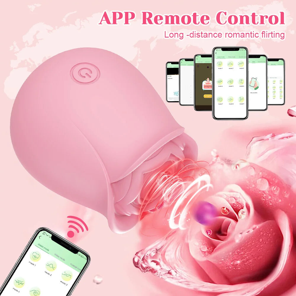 App-Controlled Rose Suction Massager
