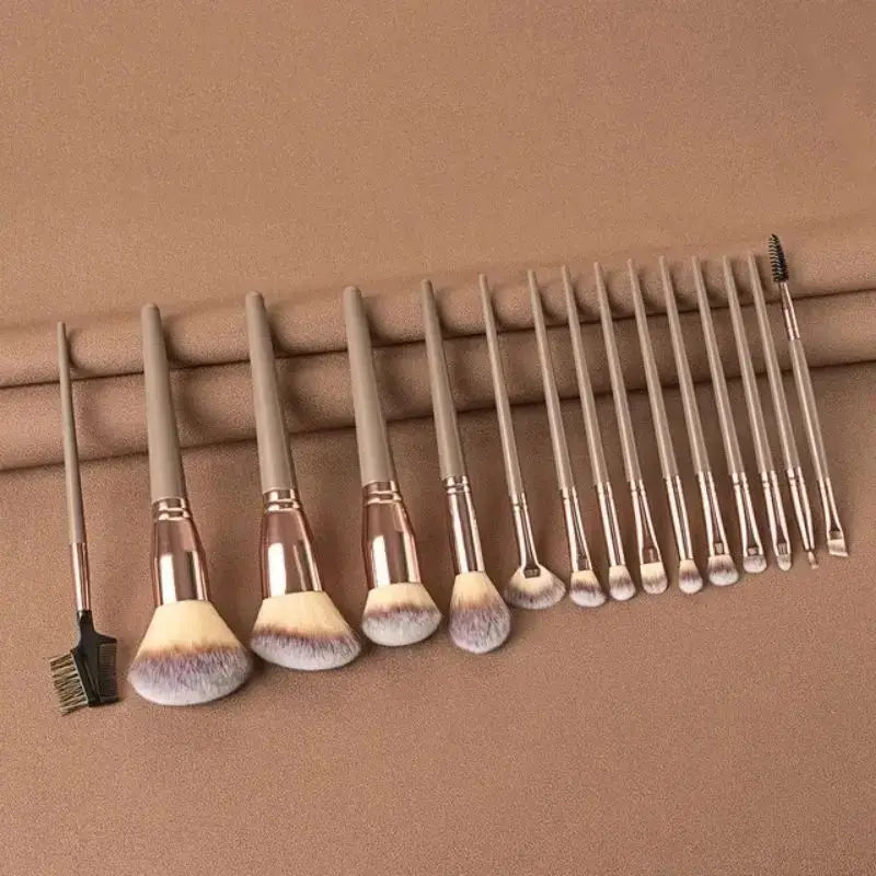Professional Makeup Brush Set with Sponge & Storage Options