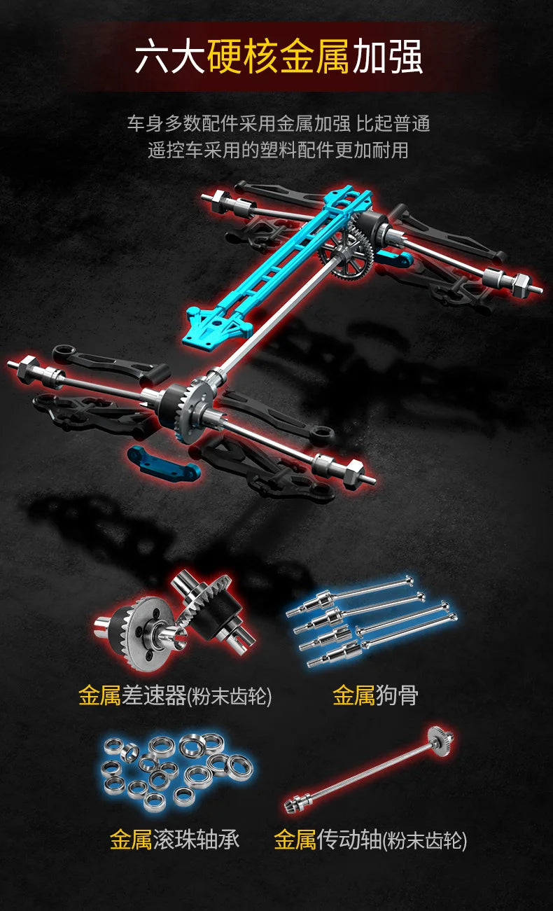 16101PRO Brushless RC 4WD Remote Control Car Max Speed 75km/h, Drift Toy Car for Boys Off-Road Climbing Racing