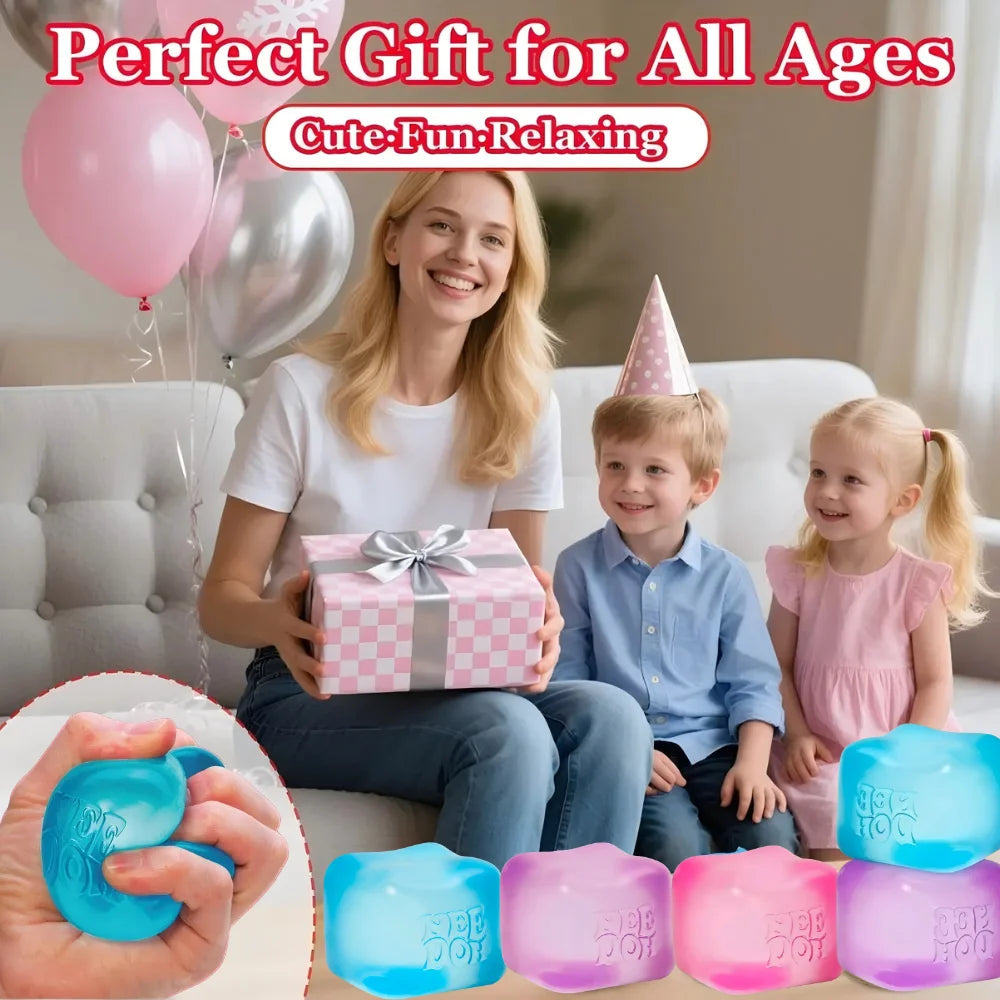 Trending Nee Doh Jellyfish & Cube Squish Toy, Soft Jelly Squeeze Stress Relief Fidget Toy, Sensory NeeDoh for Kids & Adults
