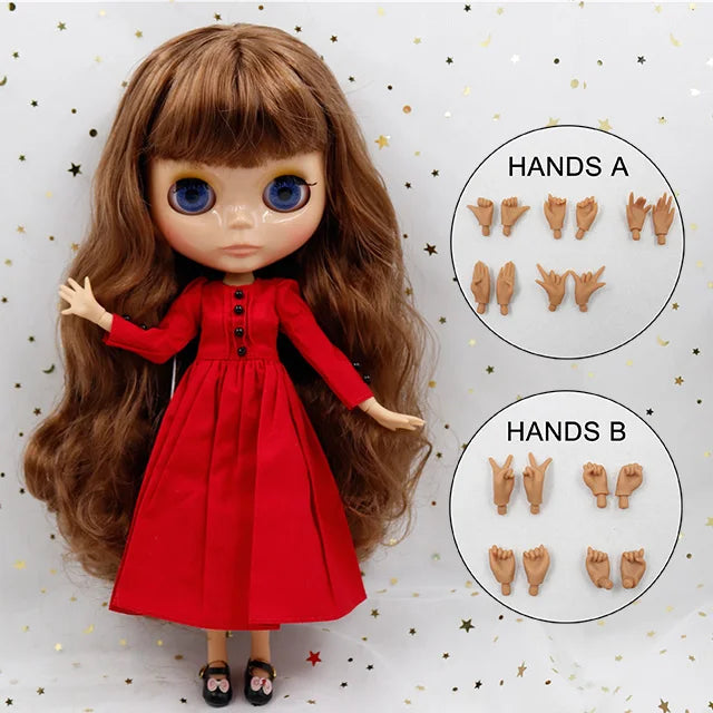 ICY DBS Blyth doll 1/6 bjd 30cm toy tan skin joint body shiny face with clothes shoes anime
