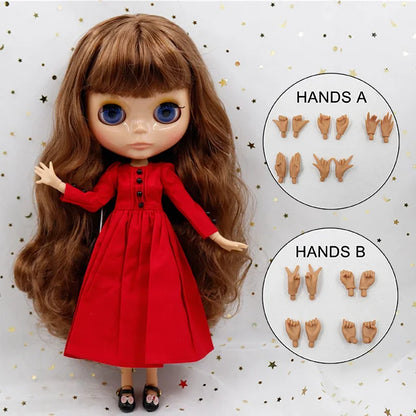 ICY DBS Blyth doll 1/6 bjd 30cm toy tan skin joint body shiny face with clothes shoes anime