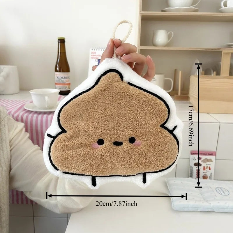 Soft Cartoon Hand Towel Wall-mounted Double-layer Thickened Coral Fleece Towel Super Water Absorbent Quick Drying Cotton Towel