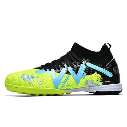 Entry Adult TF football shoes Elastic PU Fabric Shock-absorb Rubber Outsole Anti-slip Wear-resistant Beginner Turf Sports Sneake