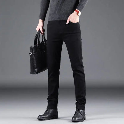 Men's Black Slim-Fit Stretch Jeans