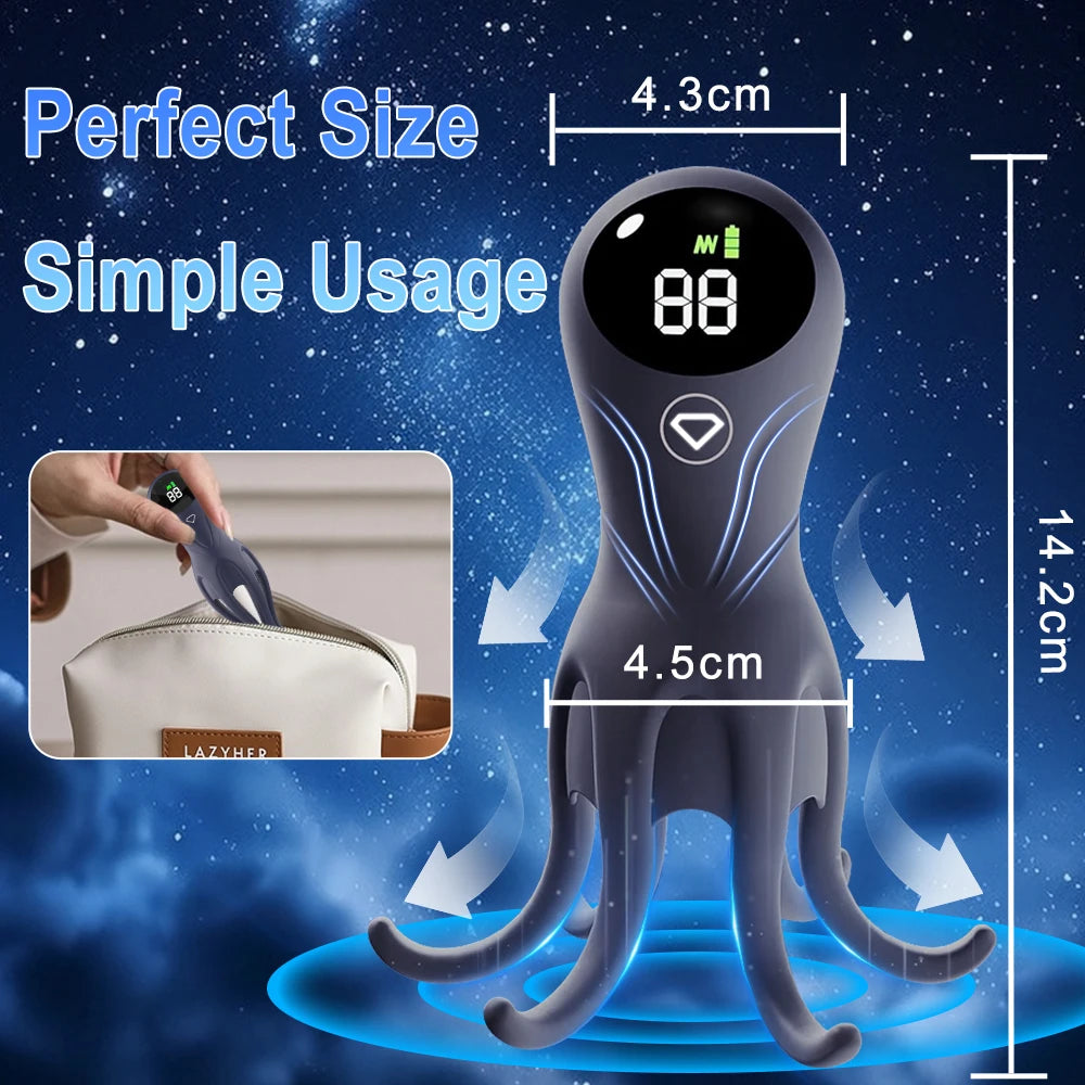 Electric Shock Male Vibrator Penis Glans Stimulator Strong Vibration Led Display Delay Training Exerciser Extender for Male Mas