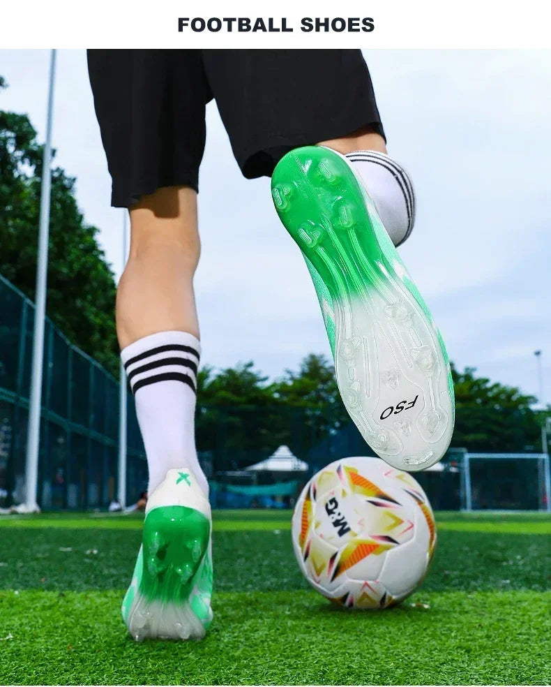 New Men Football Boots Sneakers High-quality Non-Slip Boys Cleats Hot-selling Soccer Shoes Grass Outdoor Match High-top Light