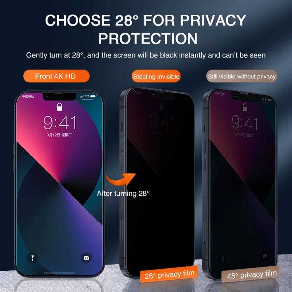 1/3/5 PCS Anti Spy Tempered Glass For iPhone 18 17 16 15 Pro Max Privacy Screen Protector iPhone 16 Front Film iPhone 15 14 Plus verre trempe iphone 17 16e 14 13 12 11 Privacy Film