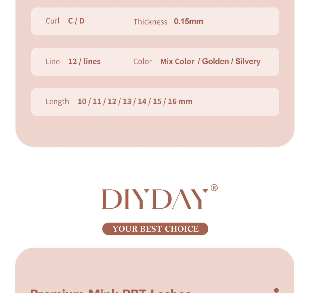 DIYDAY Mixed Glitter Colored Eyelashes Individual Premade Russian Volume Fans Glitter Lashes Extension Wholesale for Makeup