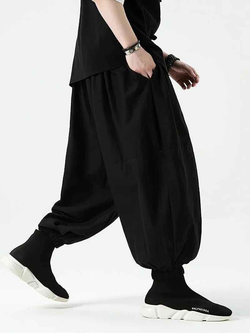 FGKKS Brand New Men Pants Fashion Korean Style Harem Loose Style Cotton Pants Male Outdoor Spring Man Solid Trousers