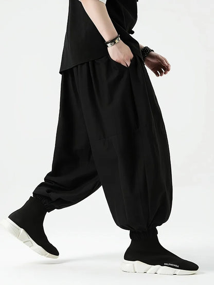 FGKKS Brand New Men Pants Fashion Korean Style Harem Loose Style Cotton Pants Male Outdoor Spring Man Solid Trousers