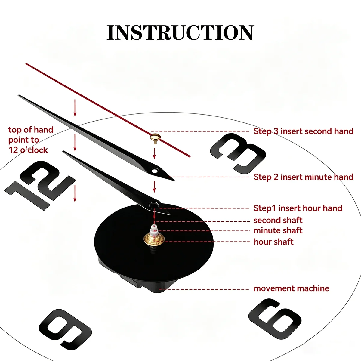 Glow-In-The-Dark DIY Wall Clock Creative Design Mirror Surface Wall Decor Sticker Clock, Minimalist Decorative Clock, Silent Wall Sticker Clock, Living Room Bedroom Wall Sticker Creative Clock (Glow-In-The-Dark Model Only Glo