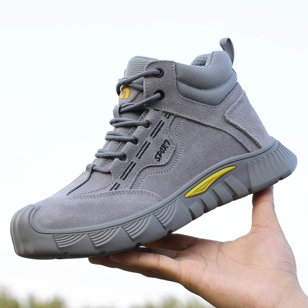 GUYISA Men's Anti-Shock and Anti-Penetration Work Shoes with Rubber Soles