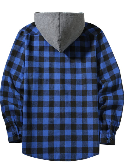 Men's Plaid Hooded Casual Shirt